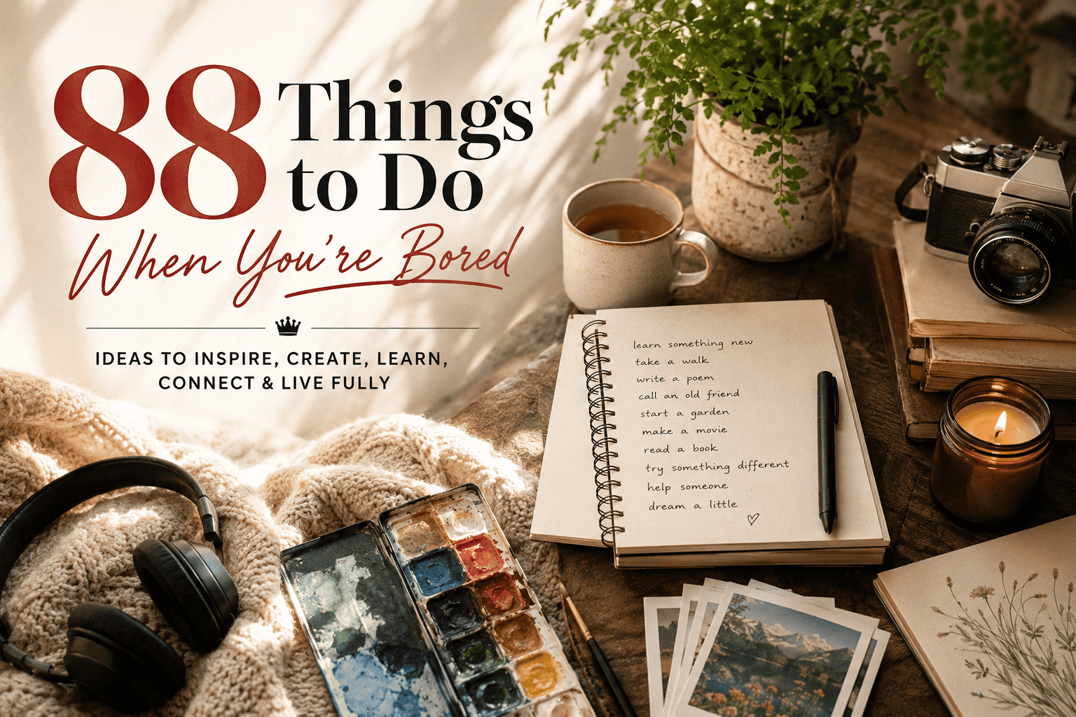 88 Things to Do When You're Bored A Surprisingly Luxurious Guide to Rediscovering Life